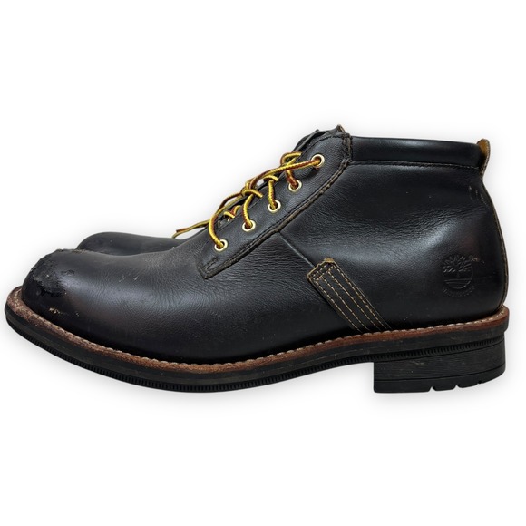 Timberland Black Leather Ankle Boots Mens Size 11.5M Workwear Casual - Picture 1 of 14